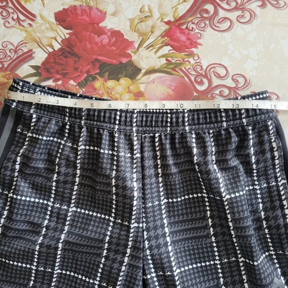 Adidas Tiro Soccer Pants Mens M Gray Black Tartan Plaid Zip Pocket Tapered Leg - Picture 11 of 15